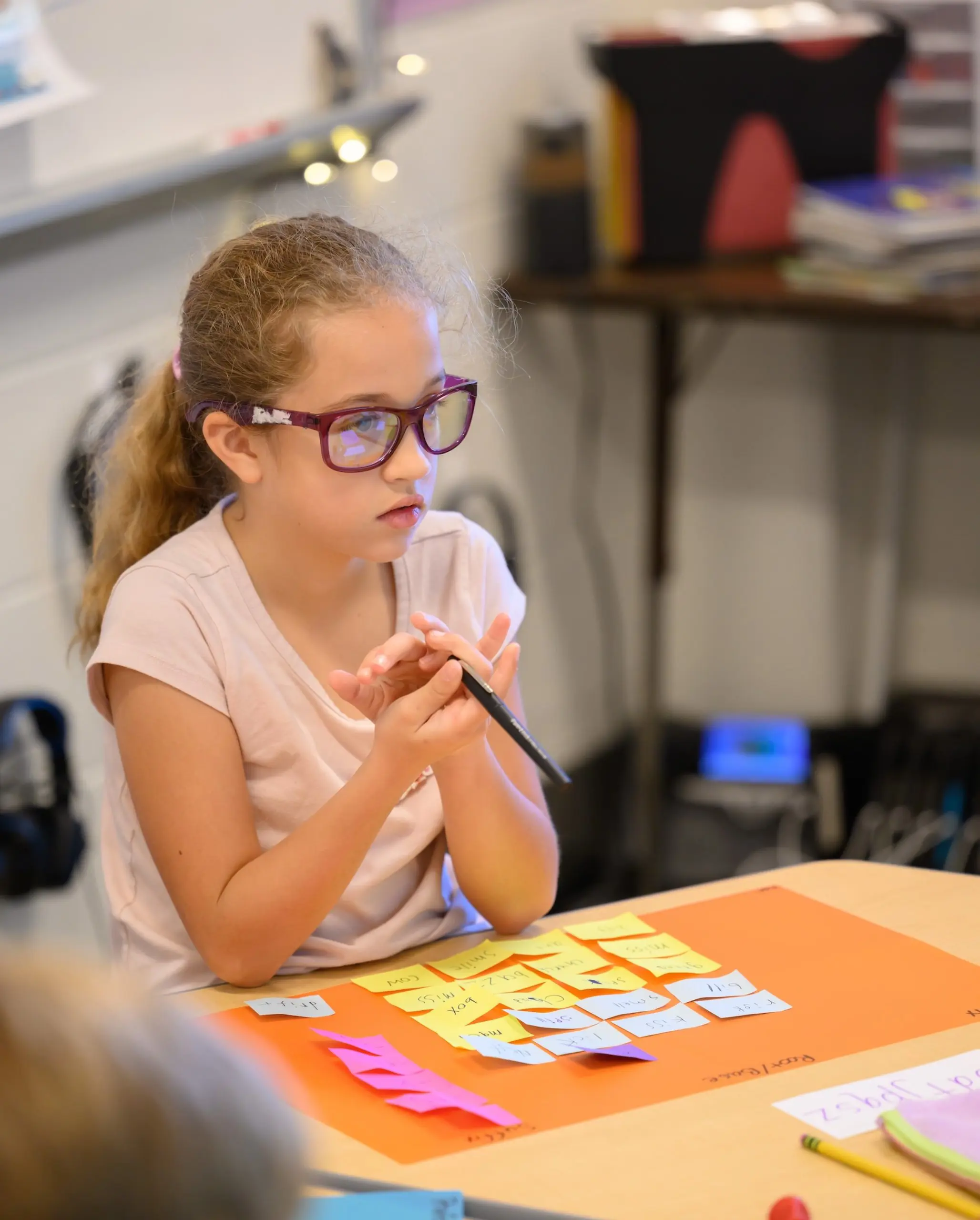 Walker student studying in classroom