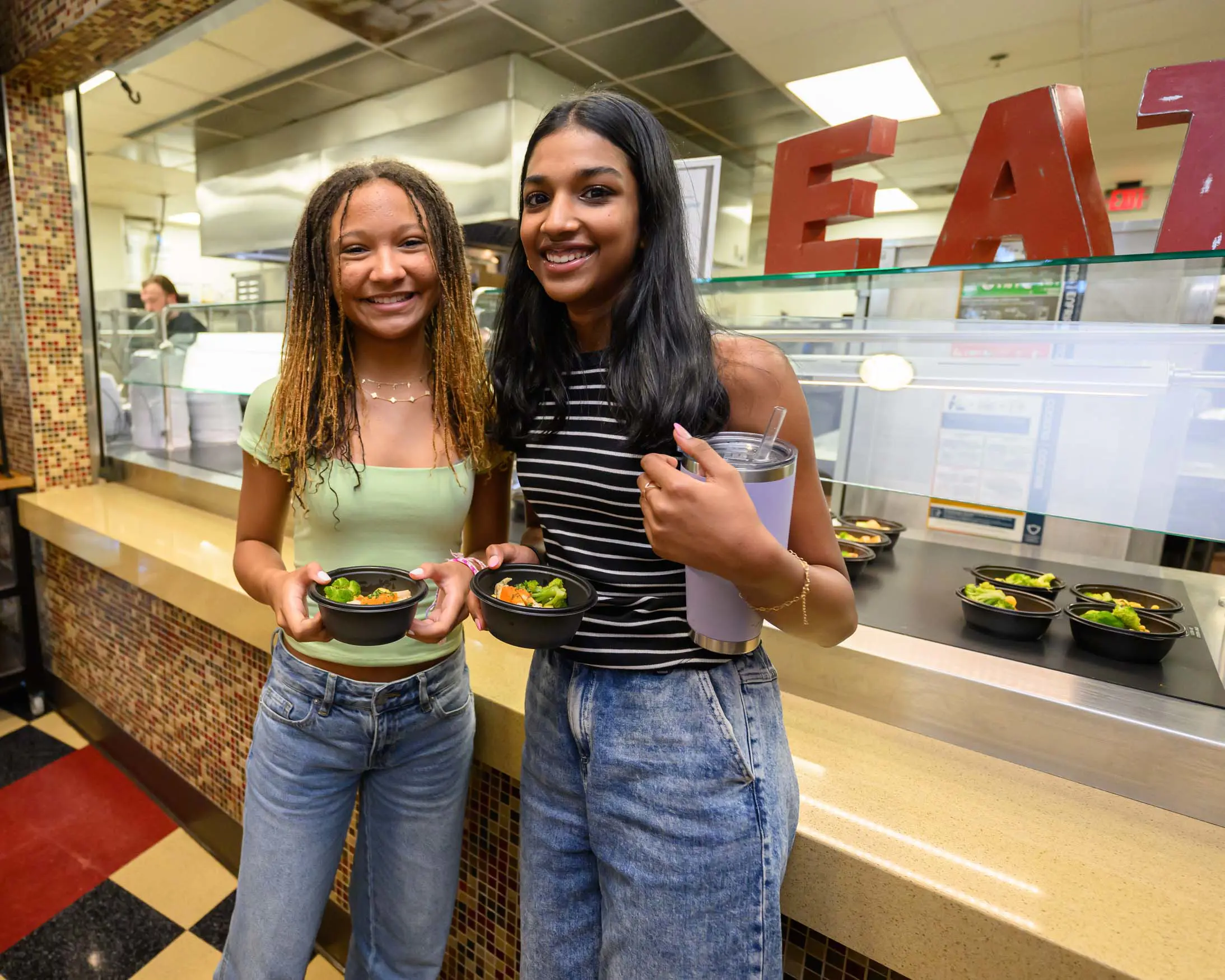 Two Walker middle school students in canteen